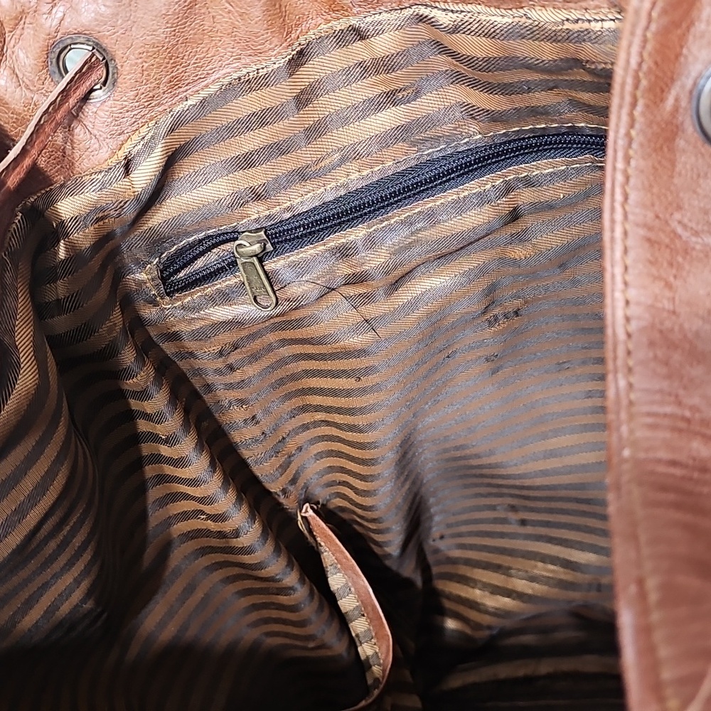 Handmade Large Leather Backpack Travel Rucksack - Picture 13 of 13